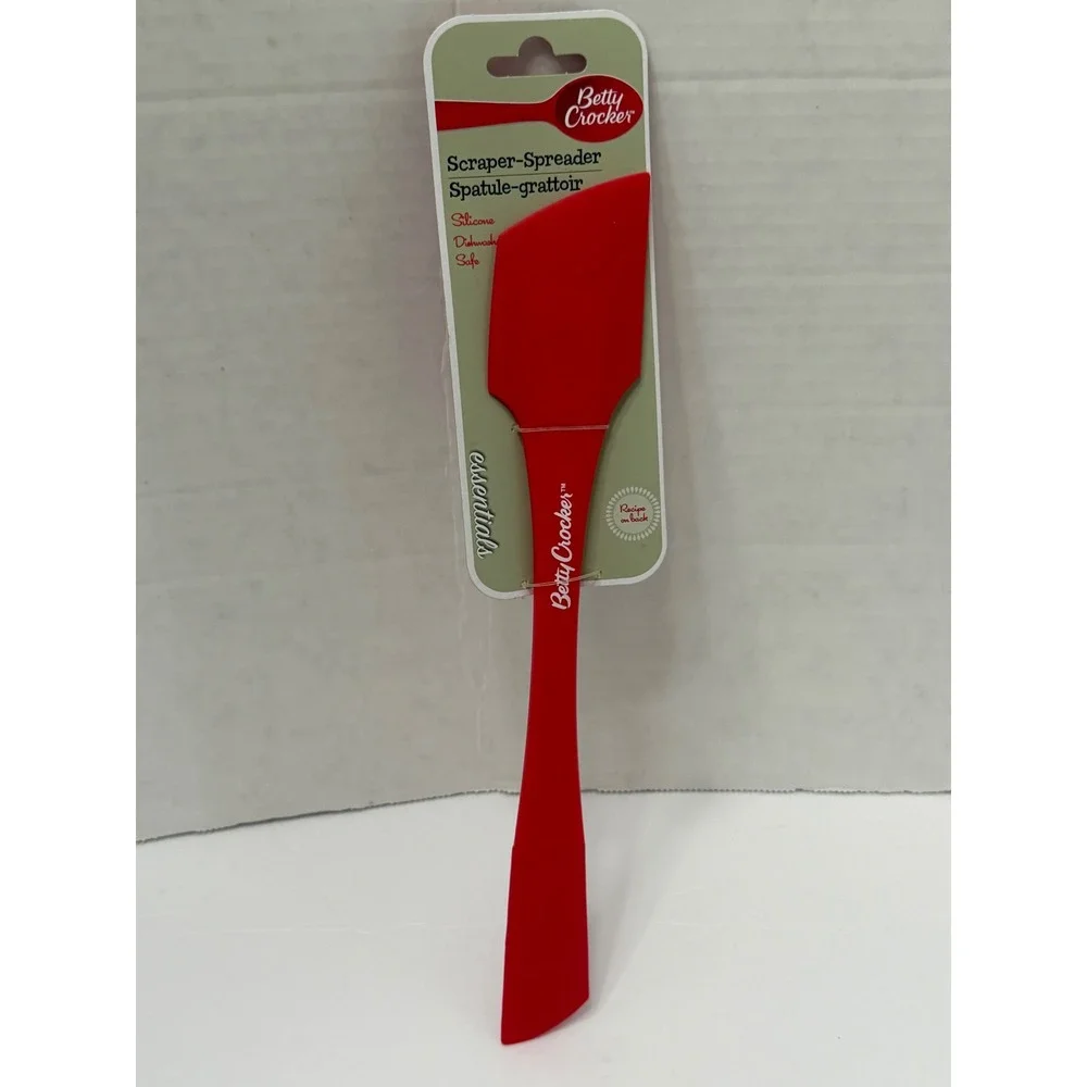 Betty Crocker Red Silicone Scraper-Spreader Spatula Essentials Dishwasher Safe